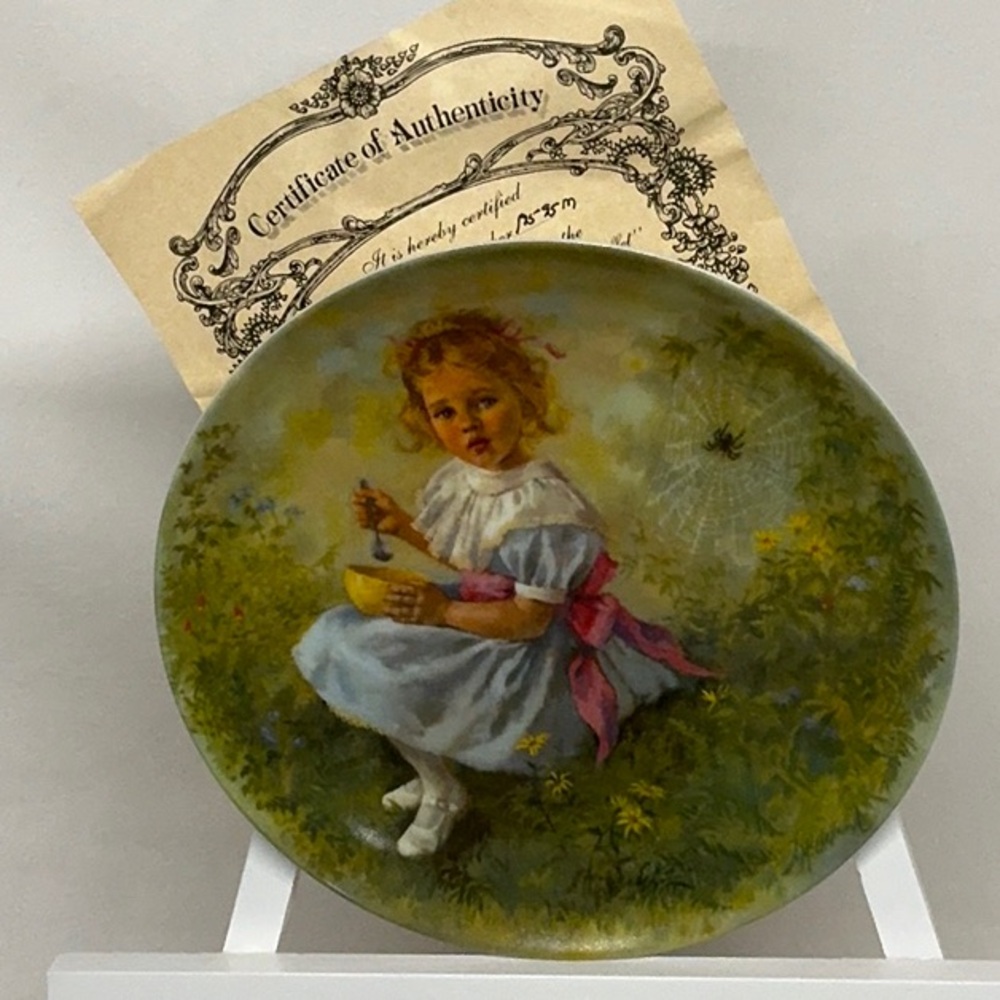 Collector Plate Little Miss Muffet 1981 Reco Mother Goose with Certificate